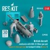 RESKIT RSF48-0050 British Aircraft mechanics with SUU-23 20mm gun pod  (open & close gun bay) on on transport trolley (scene 1) (3 pcs) (3D Printed) (1/48)